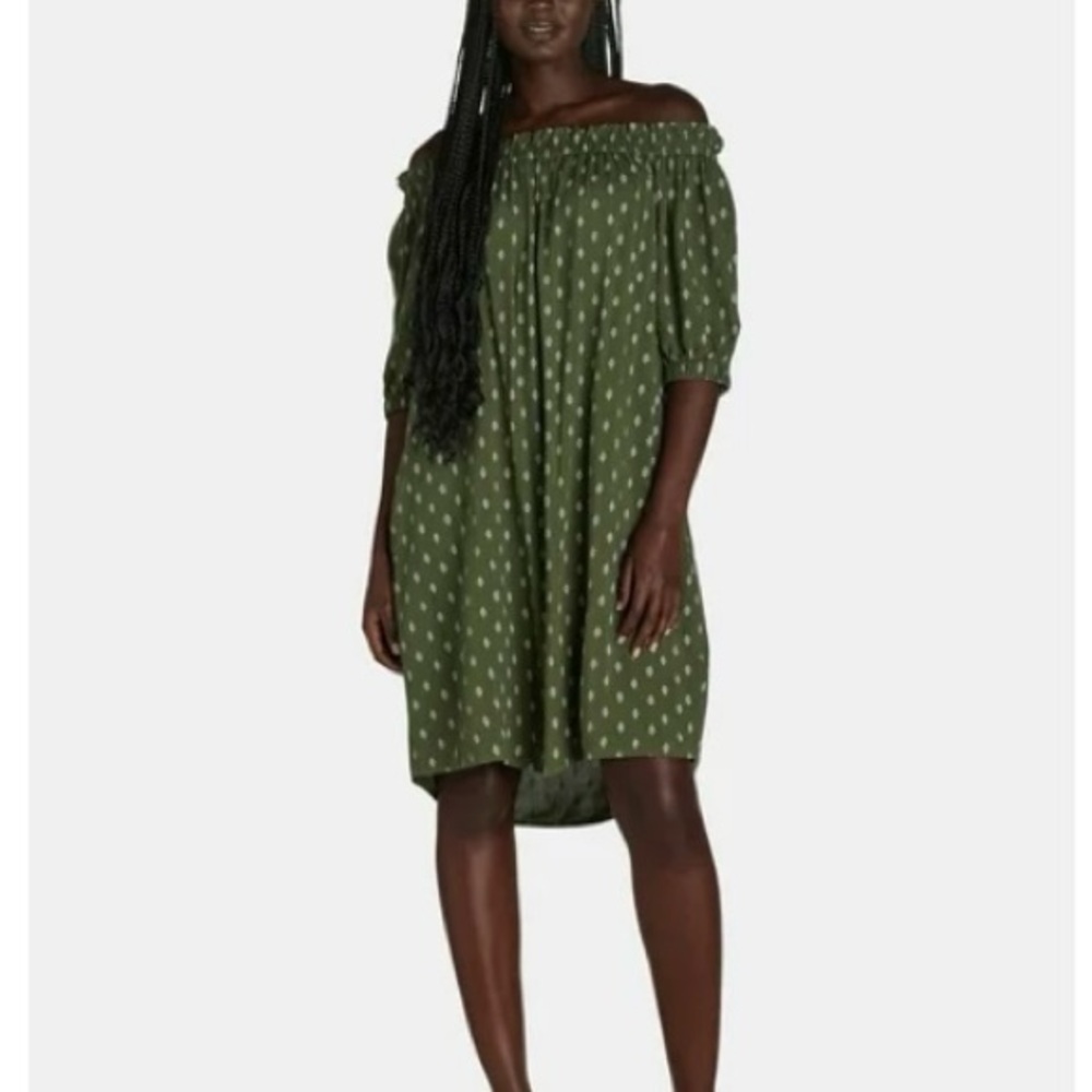 Time and Tru women’s smocked neck off the shoulder dress